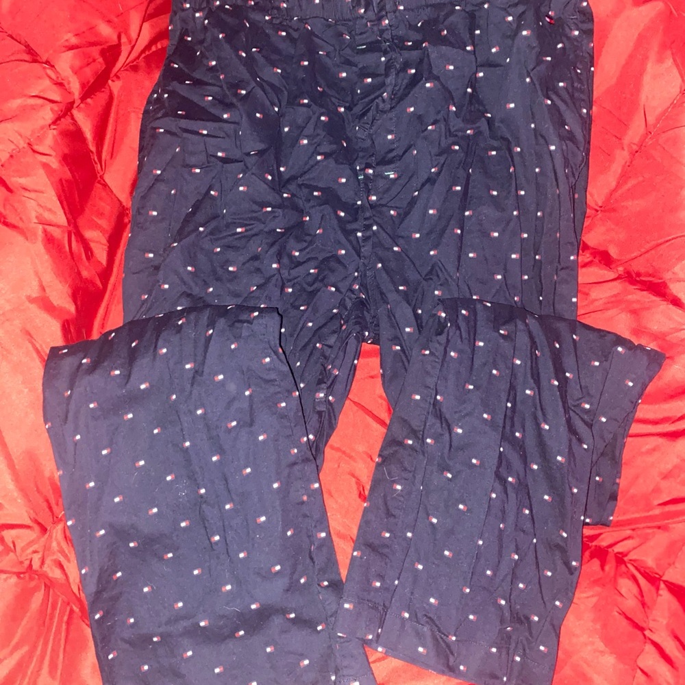 Navy Pajama Pants with Pattern